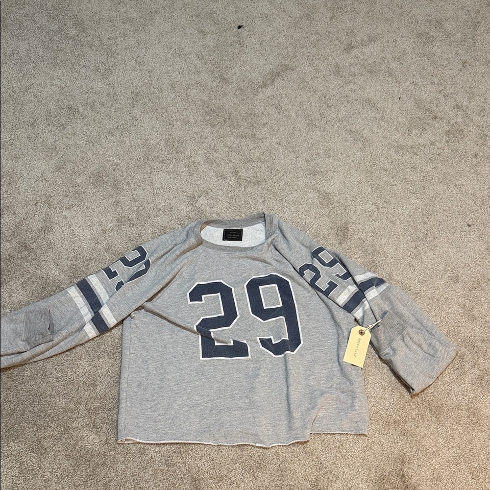 Free People Retro Sport Sweatshirt in grey with the number 29